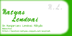 matyas lendvai business card